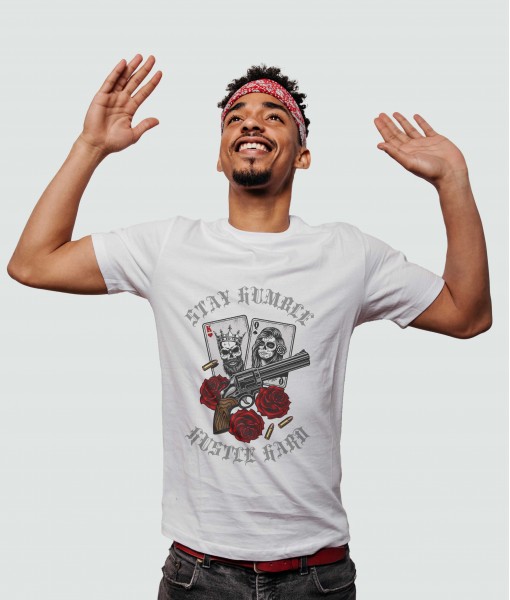 Мъжка тениска с щампа Готика Stay Humble King and Queen - TShirtArtShop.com